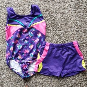 Girls two piece gymnastics leotard